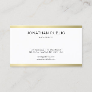 Carte De Visite Minimaliste Moderne Simple Or Aspect Luxe Tendance