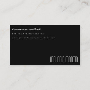 Carte De Visite Minimaliste moderne sur la variation noire