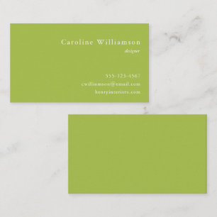 Carte De Visite Minimaliste Muted Lime Green Élégant Professionnel