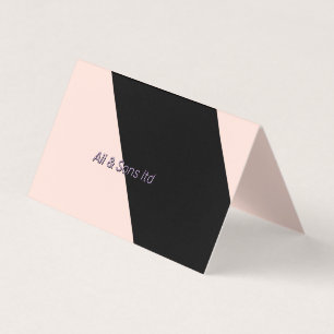 Carte de visite minimaliste noir et rose blush