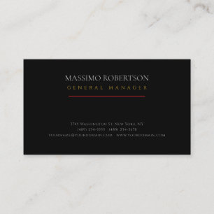 Carte De Visite Minimaliste Noir Moderne Simple