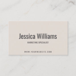 Carte De Visite Minimaliste Personnalisable Professionnel Beige