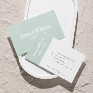 Carte De Visite Minimaliste Personnalisable Professionnel Vert Pas
