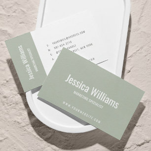 Carte De Visite Minimaliste Personnalisable Professionnel Vert Sau