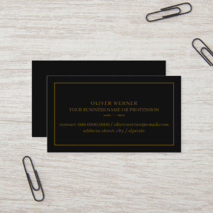 Carte De Visite Minimaliste Professionnel Noir