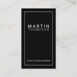 Carte De Visite Minimaliste professionnel noir et blanc