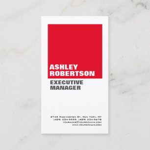 Carte De Visite Minimaliste professionnel simple blanc rouge