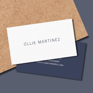 Carte de visite minimaliste professionnelle bleu f