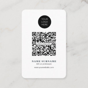 Carte De Visite Minimaliste-QR code propre simple professionnel