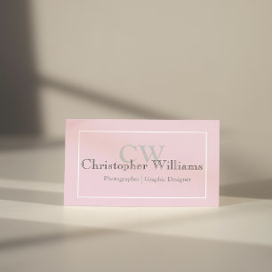 Carte de visite minimaliste rose professionnel