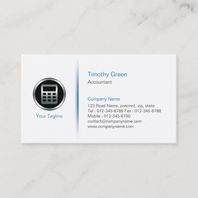 Carte de visite minimaliste simple comptable (Devant)