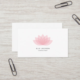 Carte de visite minimaliste simple de lotus rose