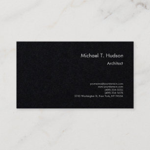 Carte De Visite Minimaliste Simple Plain Architect Premium Noir