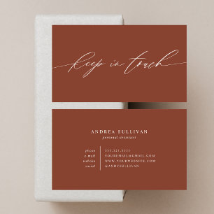 Carte De Visite Minimaliste Terracotta Restez en contact ou