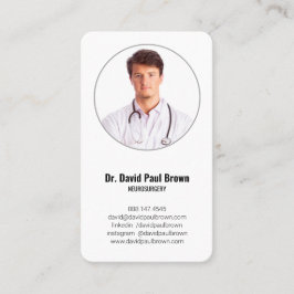Carte De Visite Minimaliste vertical - Code QR photo du médecin Mé