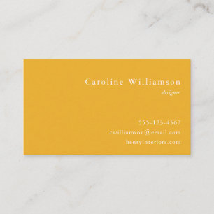 Carte De Visite Minimaliste Vibrant Jaune Élégant Professionnel