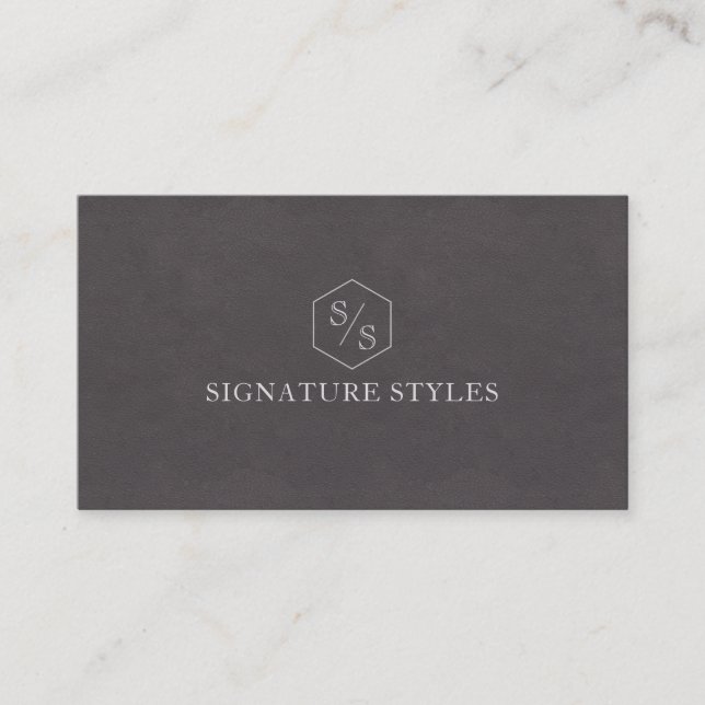 Carte De Visite Minimalistic Monogram | Charcoal Gray (Devant)