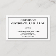 Carte de visite minimisé d'avocat