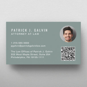 Carte De Visite Minimum professionnel QR Code photo vert