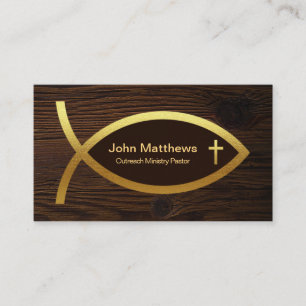Carte De Visite Ministère de l'Ichthus créatif Gold Cross