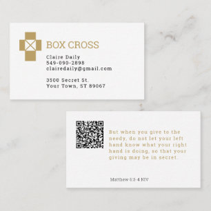 Carte De Visite Ministère de sensibilisation chrétienne Logo Cross