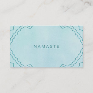Carte De Visite Mint et Turquoise vert Simple Namaste Yoga Enseign