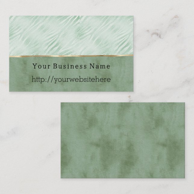 Carte De Visite Mint Green Animal Business name website (Devant / Derrière)