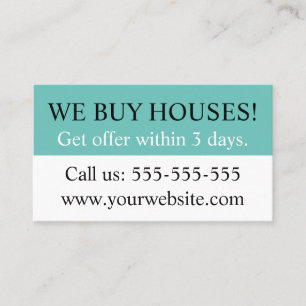 Carte De Visite Mint Green Black Immobilier Realtor Nous Achetons 