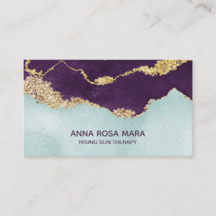 Carte De Visite *~* Mint mauve - Parties scintillant d'or de la g