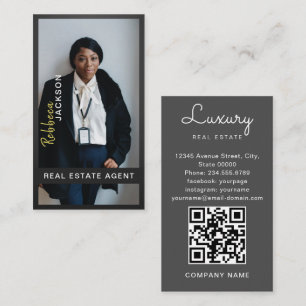 Carte De Visite Minul Realtor photo réelle Immobilier code QR