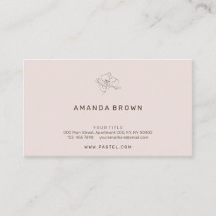 Carte De Visite Minuscule Fleur Minimal Rose