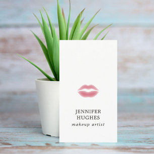 Carte De Visite Minuscule simple élégante lèvres rose pâle maquill