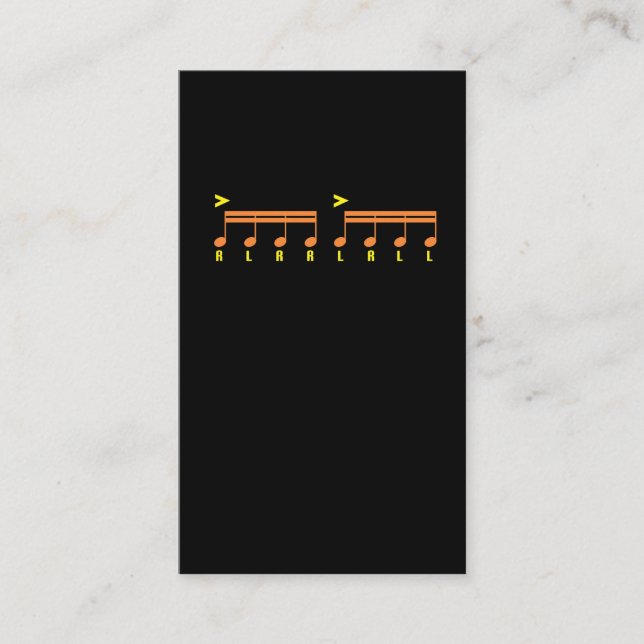 Carte De Visite Mise en tambour de musique de feuille de batteur (Devant)