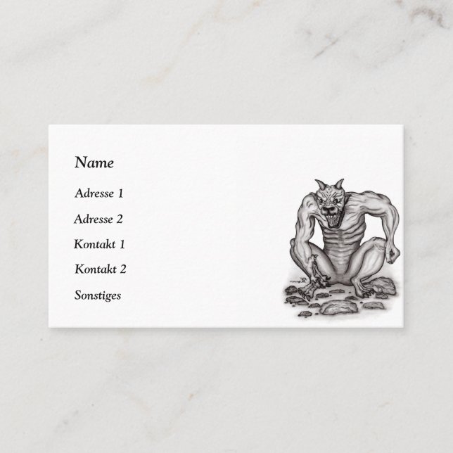 Carte De Visite Mix-créature - Troll Devil et Golem - Gargoyle Bu (Devant)
