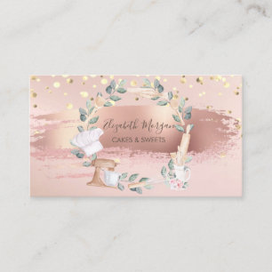 Carte De Visite Mixer Flower, Confetti, Feuilles, Pinceau