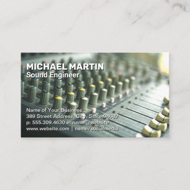 Carte De Visite Mixeur audio | Technologie d'égaliseur | Producteu (Devant)