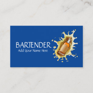 Carte De Visite Mixologist bleu de barman d'éclaboussure de