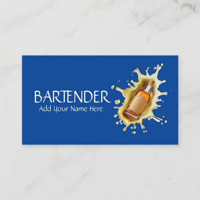 Carte De Visite Mixologist bleu de barman d'éclaboussure de (Devant)