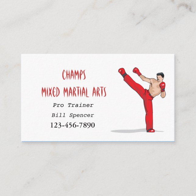 Carte de visite mixte des arts martiaux (Devant)