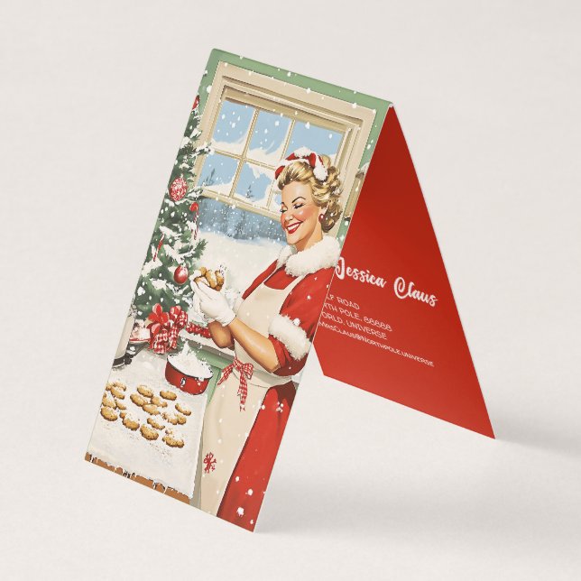 Carte De Visite Mme Claus Plaisir De La Cuisine De Vacances (Devant)