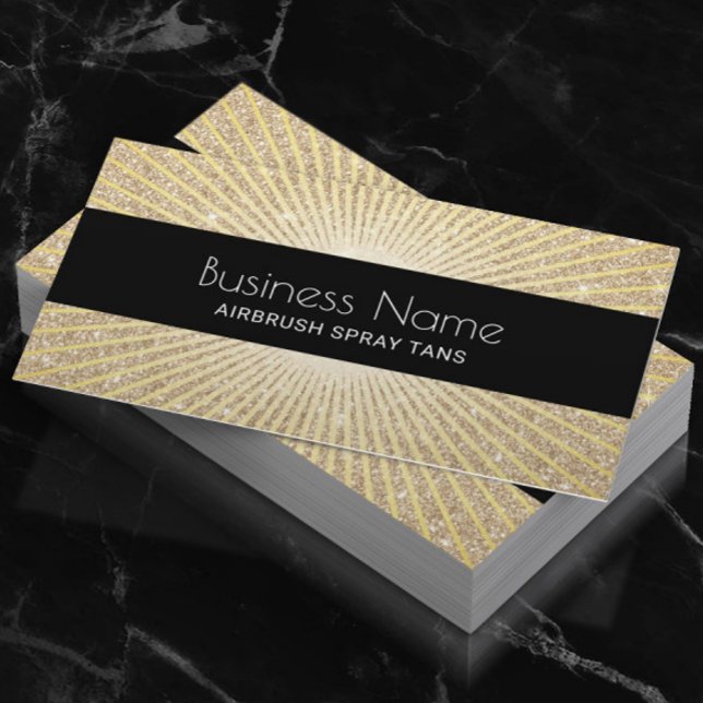 Carte De Visite Mobile Airbrush Spray Tans Modern Gold Rays Salon (Créateur téléchargé)