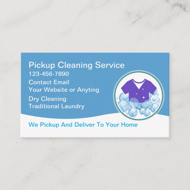 Carte De Visite Mobile Laundry Pickup Service Business Cards (Devant)