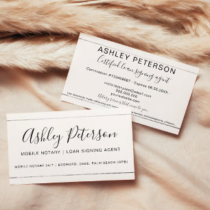 Carte De Visite Mobile Notaire public typographie argent bande