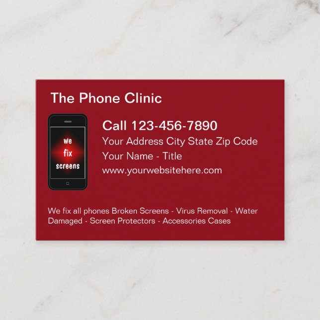 Carte De Visite Mobile Phone Repair Modern Business Card (Devant)
