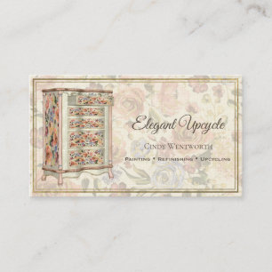 Carte De Visite Mobilier Peint Éclairage Raffinage Floral