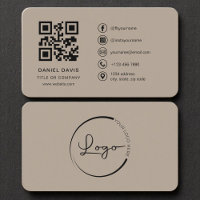 Mocha Brown Professional Company Logo Code QR