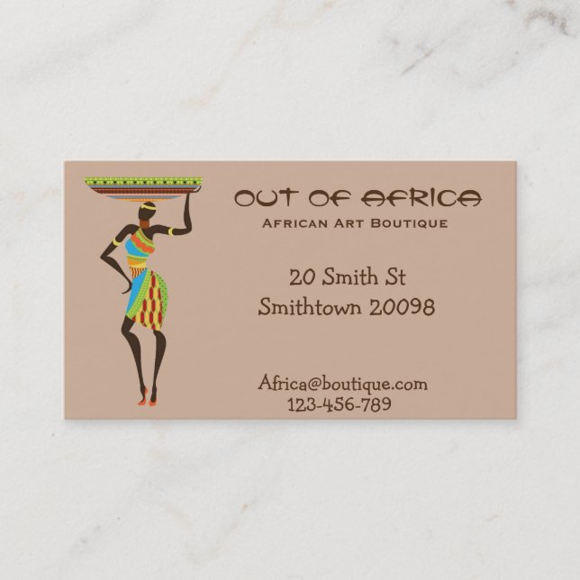 Carte De Visite Mode africaine d'Africain de magasin de boutique (Devant)