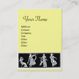 Carte De Visite MODE ANTIQUE MONOGRAMME , métallisé or, jaune