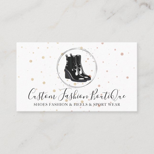 Carte De Visite Mode Boutique Black Winter Chaussures (Devant)