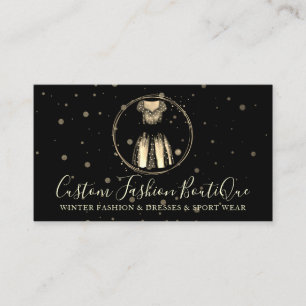 Carte De Visite Mode Boutique Gold Black Night robe spéciale